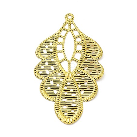 Rack Plating Iron Filigree Big Pendants X-IFIN-Q134-02G-1