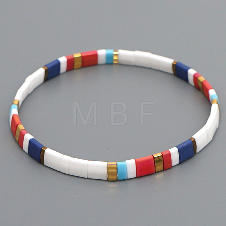 Bohemian Glass Seed Beaded Stretch Bracelets JM4508-15-1