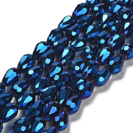 Electroplate Glass Beads Strands EGLA-D017-12x8mm-1-1