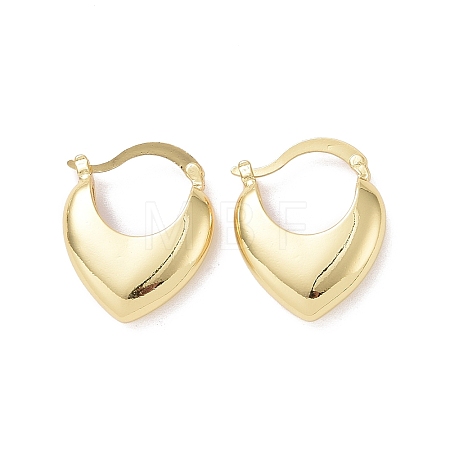 Rack Plating Brass Heart Thick Hoop Earrings for Women EJEW-G315-02G-1