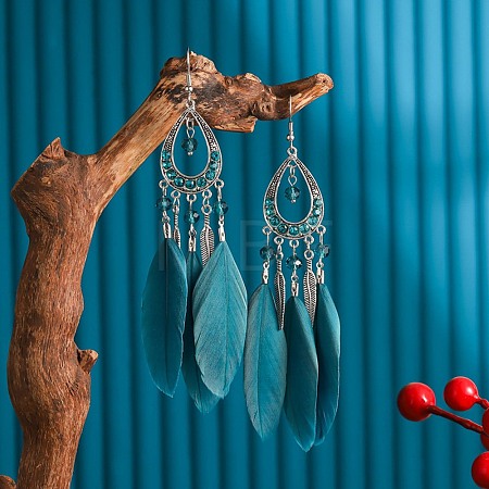 Alloy Rhinestone Teardrop Dangle Earrings FS-WGBDF6F-11-1