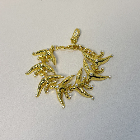 Alloy Crystal Rhinestone Bird Link Bracelets for Women WG64E2E-04-1
