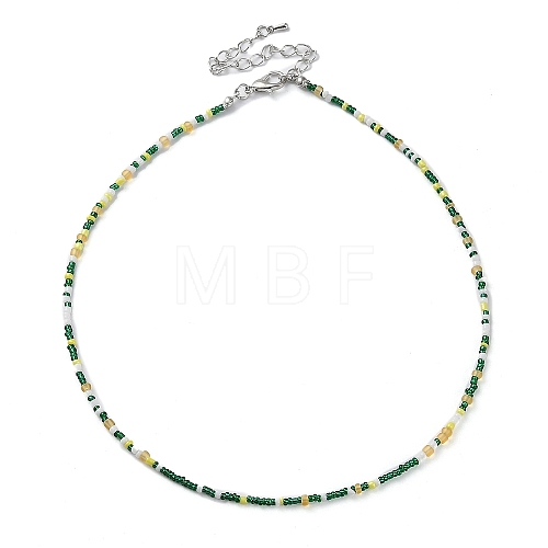 Glass Beaded Necklace NJEW-Z029-05F-1