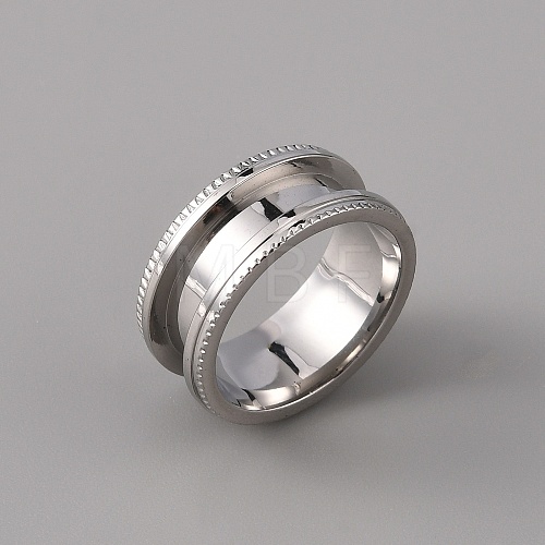 201 Stainless Steel Grooved Finger Ring Settings STAS-WH0027-26A-P-1