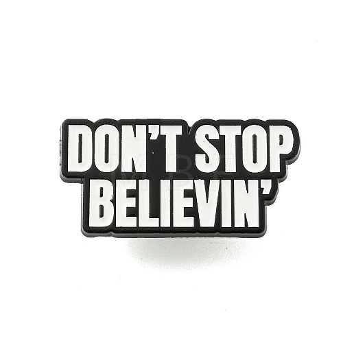 Don't Stop Believin Alloy Badges JEWB-M041-02F-1