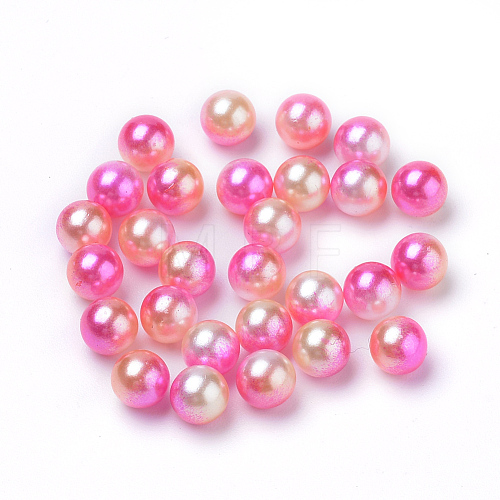 Rainbow Acrylic Imitation Pearl Beads OACR-R065-10mm-A04-1