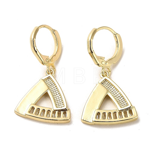 Brass Micro Pave Cubic Zirconia Dangle Leverback Earrings KK-K355-25G-1