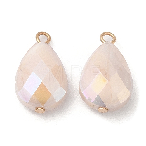 Imitation Jade Glass Pendants KK-Q777-02G-03-1