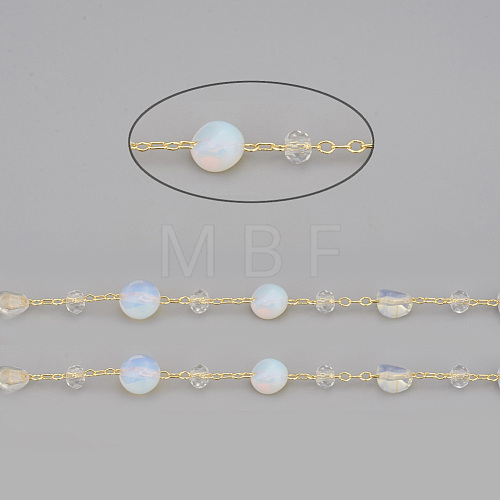 3.28 Feet Handmade Opalite Beaded Chains X-CHC-I031-11C-1