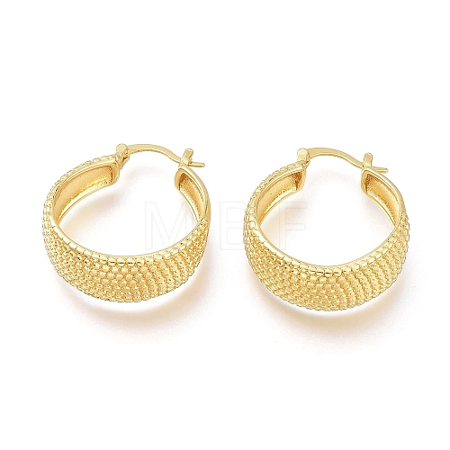 Brass Thick Hoop Earrings EJEW-H104-04G-1