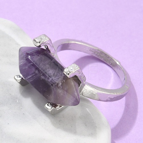 Natural Amethyst Finger Rings X-RJEW-P121-A02-1