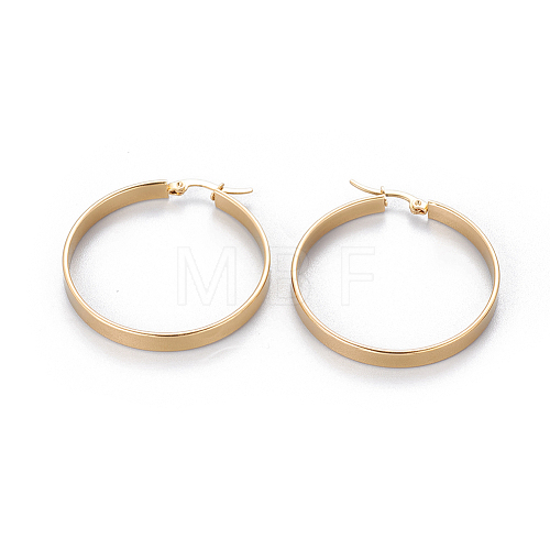 304 Stainless Steel Big Hoop Earrings EJEW-F219-01B-G-1