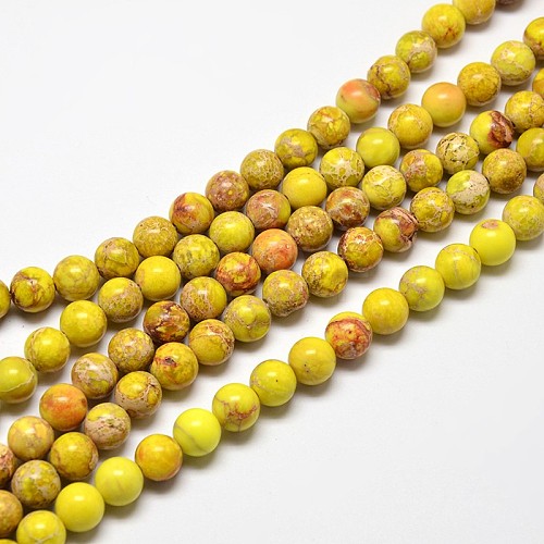 Natural Imperial Jasper Beads Strands X-G-I122-8mm-03-1