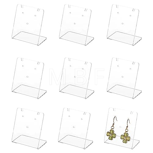 10Pcs Rectangle Acrylic Slant Back Earring Display Stands EDIS-FG0001-65-1