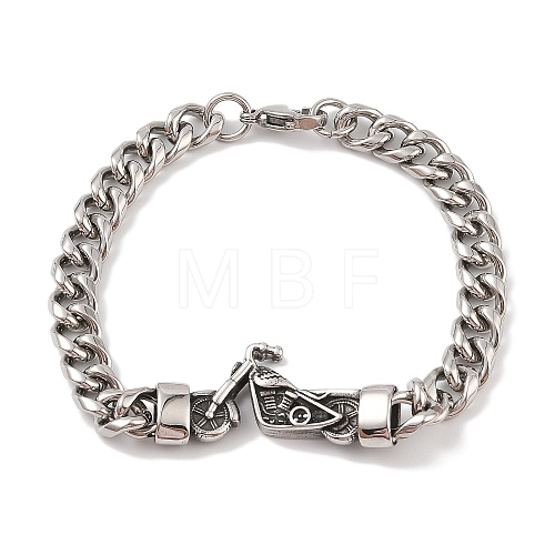 304 Stainless Steel Viking Motorcycle Link Chain Bracelets for Men BJEW-B096-39AS-1