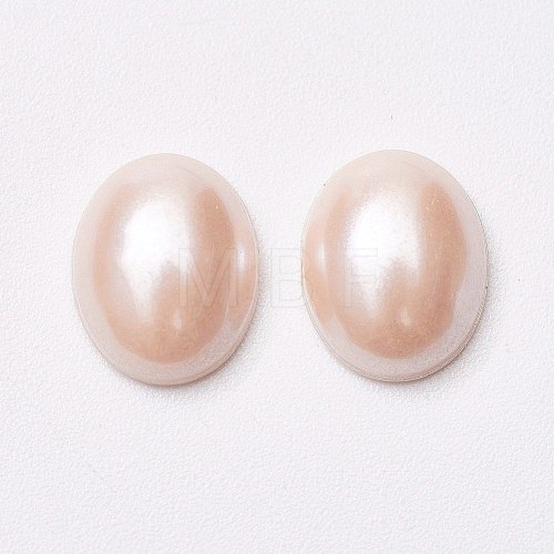 Acrylic Imitation Pearl Cabochons MACR-E007-8x10mm-FP50-1