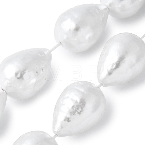 Electroplated Shell Pearl Beads Strands BSHE-F013-13-01-1