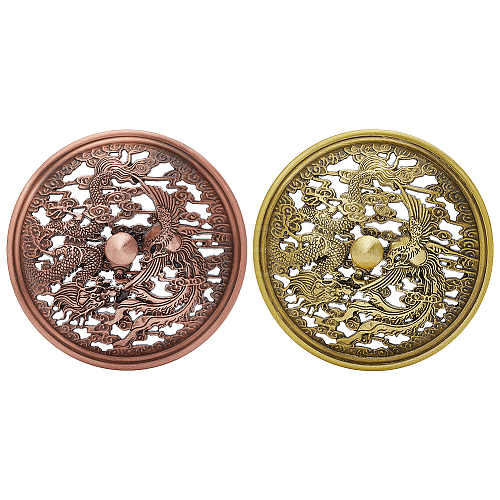 2Pcs 2 Colors Alloy Lid AJEW-DC0001-07-1