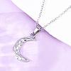 Texture Moon 304 Stainless Steel Pendant Necklaces NJEW-H059-13P-2