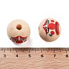 Printed Wood European Beads WOOD-G022-06H-2