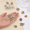 16Pcs 16 Style Alloy Rhinestone Snap Buttons BUTT-CA0001-11-3