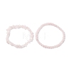 Chip & Round Natural Rose Quartz Beaded Stretch Bracelets for Women BJEW-JB10189-08-3