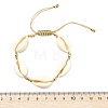 3Pcs 3 Styles Natural Mixed Cowrie Shell Beads Adjustable Bracelets BJEW-JB13915-4