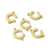 Rack Plating Brass Letter Connector Charms KK-C007-38G-C-1
