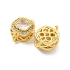 Brass Pave Cubic Zirconia Connector Charms KK-B096-05G-03-2