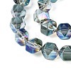 Electroplate Glass Beads Strands EGLA-T021-21G-3