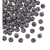 100Pcs Polymer Clay Pave Rhinestone Beads RB-PH0001-38B-7
