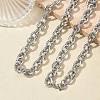 304 Stainless Steel Twisted Link Cable Chain Necklace & Bracelet Set  SJEW-D091-01P-2