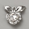 White Series Love Bow Alloy Acrylic Pendant PALLOY-WH0115-01P-12-1