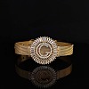 Brass Micro Pave Clear Cubic Zirconia Bangles for Women FS-WGA7409-07-1