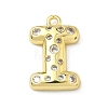Brass Micro Pave Clear Cubic Zirconia Pendants KK-I476-02G-I-1