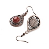 Natural Red Jasper Teardrop Dangle Earrings EJEW-B055-02R-20-2