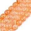 Crackle Transparent Glass Beads Strands GLAA-Q108-02A-14-1