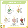 Alloy Enamel Flower Pendant Locking Stitch Markers HJEW-PH01874-2