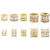 5Pcs 5 Styles Brass Micro Pave Cubic Zirconia European Beads KK-CJ0005-77-1