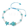 3Pcs 3 Colors Adjustable Synthetic Turquoise Braided Bead Bracelets BJEW-MZ00326-4