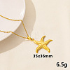 Stainless Steel Starfish Pendant Necklaces UW1912-2-1