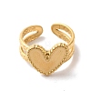 Ion Plating(IP) 304 Stainless Steel Heart Open Cuff Rings for Women RJEW-H136-02G-2