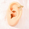 Heart Brass Micro Pave Clear Cubic Zirconia Cuff Earrings EJEW-H178-05G-3
