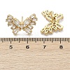 Butterfly Brass Micro Pave Cubic Zirconia Stud Earrings EJEW-M082-17G-01-4