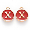 Golden Plated Alloy Enamel Charms X-ENAM-S118-03X-1