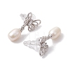 Natural Pearl Ear Studs EJEW-P286-07P-2