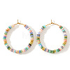 Bohemian Style Multicolor Shell Hoop Earrings XS6775-2-1