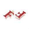 Rack Plating Alloy Enamel Pendants ENAM-T024-53F-G-2