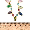 Brass Pave Colorful Cubic Zirconia Geometric Link Chain Necklaces NJEW-C111-03A-5