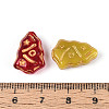 Christmas Baking Paint and Golden Metal Enlaced Glass Beads DGLA-T004-36M-3